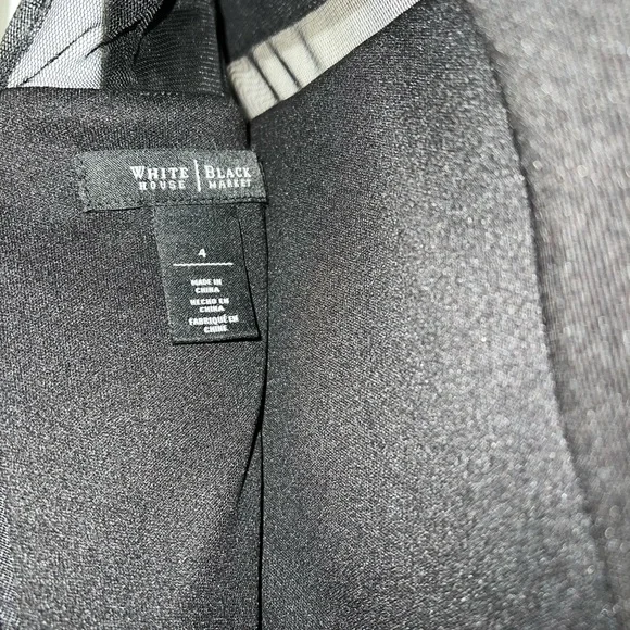 White House Black Market Black Mini Dress with Sheer Accents - Picture 4 of 6